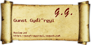 Gunst Györgyi névjegykártya
